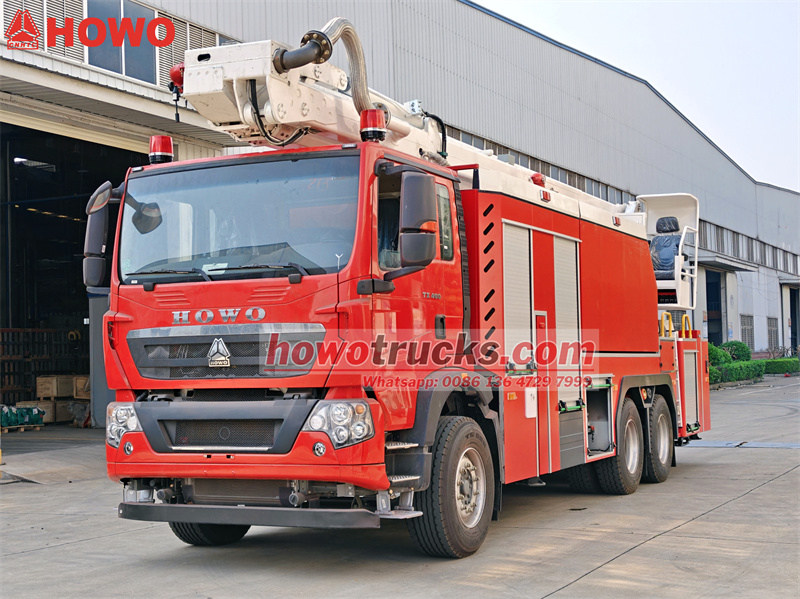 Howo 6x4 32m high reach fire water truck