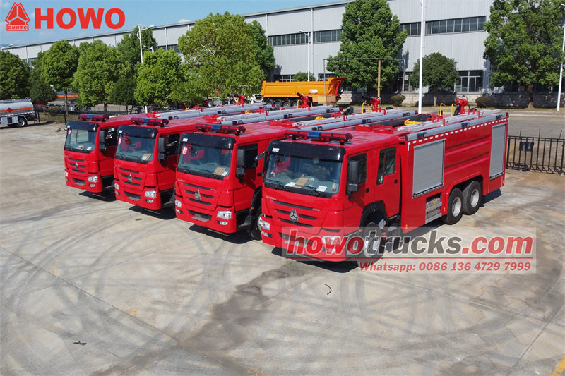 4 units Sinotruk Howo 6x4 12cbm foam fire trucks 