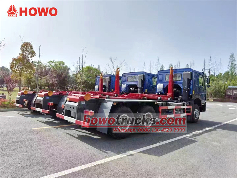 HOWO 6x4 roll off hook arm garbage truck