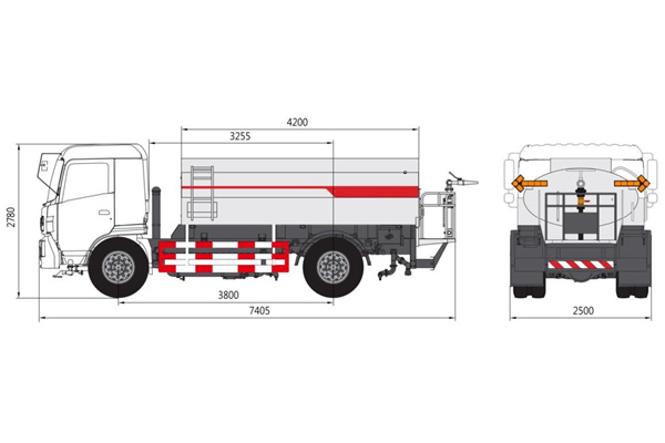 Water tanker truck with capacity 10000L