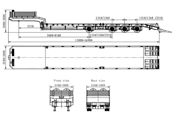 Heavy duty lowbed trailers drawing