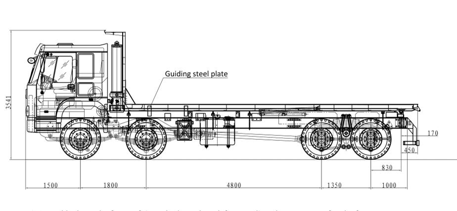Technical drawing for HOWO 7 tipper: