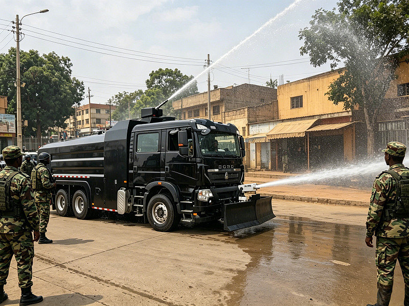 Working principle of HOWO Chassis Armored Water Cannon Trucks
